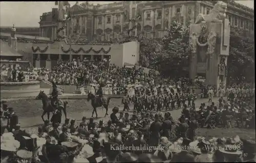 Ak Wien, Kaiserhuldigungs-Festzug 1908