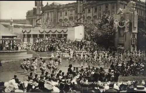 Ak Wien, Kaiserhuldigungs-Festzug 1908, Soldaten