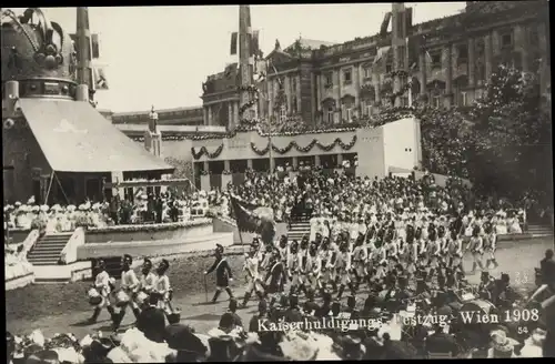 Ak Wien, Kaiserhuldigungs-Festzug 1908, Soldaten