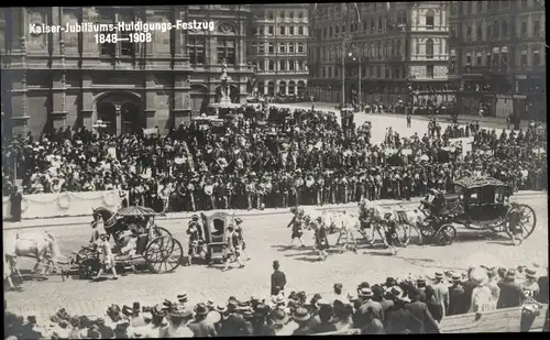 Ak Wien, Kaiserhuldigungs-Festzug 1908, Kutschen