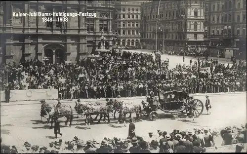 Ak Wien, Kaiserhuldigungs-Festzug 1908, Kutsche