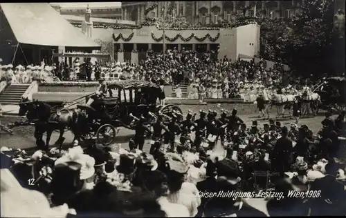 Ak Wien, Kaiserhuldigungs-Festzug 1908, Kutsche