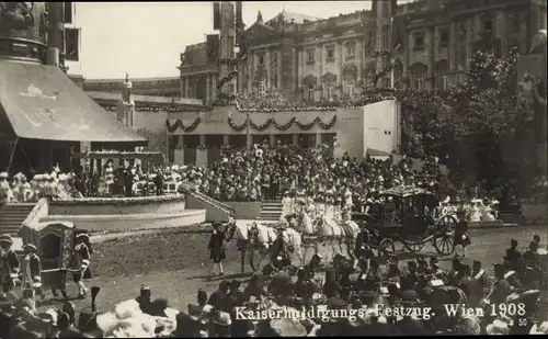 Ak Wien, Kaiserhuldigungs-Festzug 1908, Kutsche