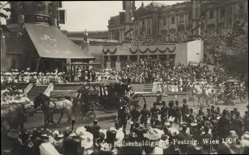 Ak Wien, Kaiserhuldigungs-Festzug 1908, Kutschen