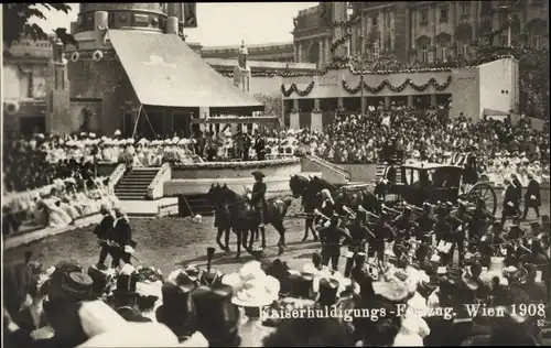 Ak Wien, Kaiserhuldigungs-Festzug 1908, Kutsche