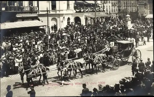 Ak Wien, Kaiserhuldigungs-Festzug 1908, Kutsche