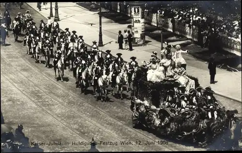 Ak Wien, Kaiserhuldigungs-Festzug 1908, historische Gruppe