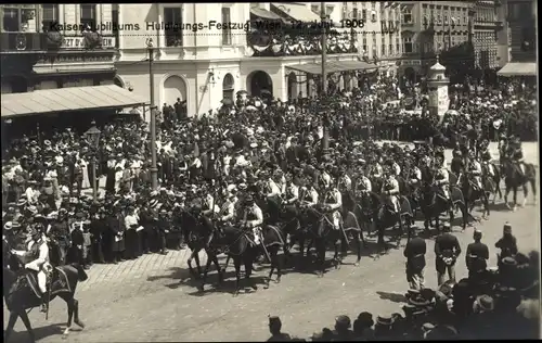 Ak Wien, Kaiserhuldigungs-Festzug 1908, Reiter