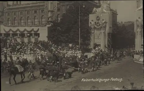 Ak Wien, Kaiserhuldigungs-Festzug 1908, historische Gruppe