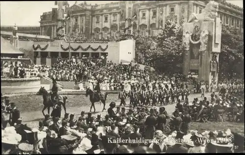 Ak Wien, Kaiserhuldigungs-Festzug 1908, Zuschauer