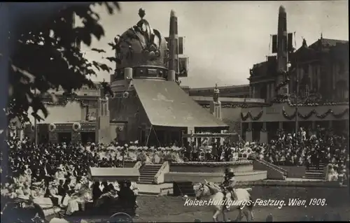 Ak Wien, Kaiserhuldigungs-Festzug 1908, Tribüne