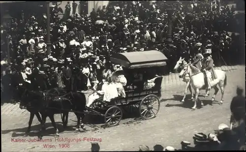 Ak Wien, Kaiserhuldigungs-Festzug 1908, Kutsche