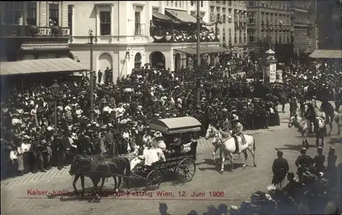 Ak Wien, Kaiserhuldigungs-Festzug 1908, Kutsche