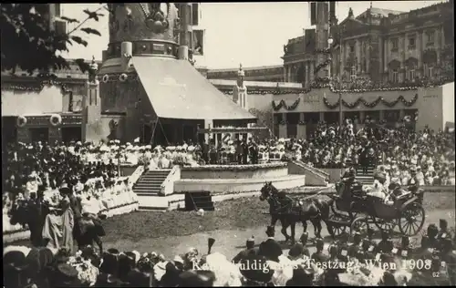 Ak Wien, Kaiserhuldigungs-Festzug 1908, Kutschen