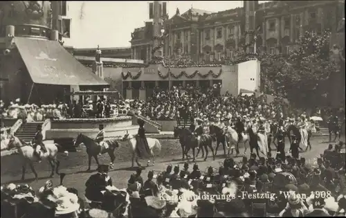 Ak Wien, Kaiserhuldigungs-Festzug 1908, Reiter