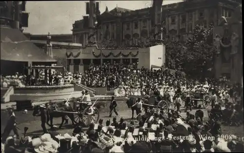 Ak Wien, Kaiserhuldigungs-Festzug 1908, historische Gruppe