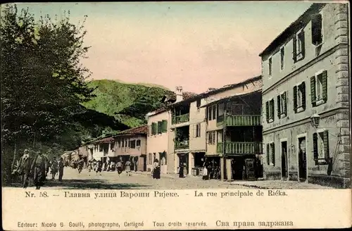 Ak Rijeka Fiume Kroatien, Hauptstraße