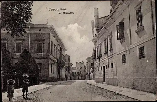 Ak Capodistria Koper Gafers Slowenien, Via Belvedere