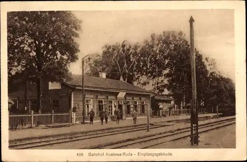 Ak Kozłowa Ruda Kazlų Rūda Koselrode Litauen, Bahnhof, Empfangsgebäude, I. WK