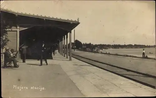 Ak Majori Majorenhof Jūrmala Riga Strand Lettland, Bahnhof, Gleisseite