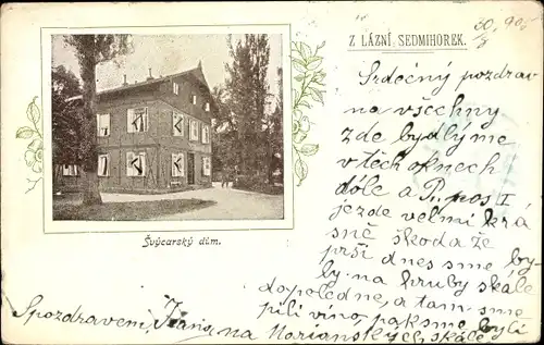 Ak Sedmihorky Nova Ves Wartenberg Karlovice Karlowitz Region Reichenberg, Gebäude