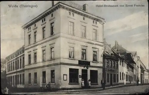 Ak Weida in Thüringen, Hotel Restaurant von Ernst Francke