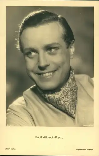 Ak Schauspieler Wolf Albach-Retty, Portrait, Ross Verlag Nr. 9032/1