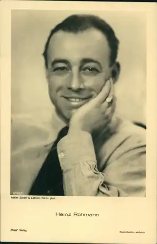 Ak Schauspieler Heinz Rühmann, Portrait, Ross Verlag Nr. 6756/1