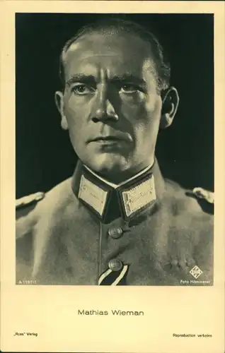 Ak Schauspieler Mathias Wieman, Portrait in Uniform, Ross Verlag Nr. A 1197/1