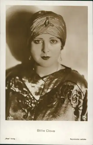 Ak Schauspielerin Billie Dove, Portrait, Turban