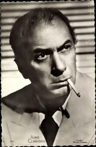 Ak Schauspieler Aimé Clariond, Portrait, Zigarette