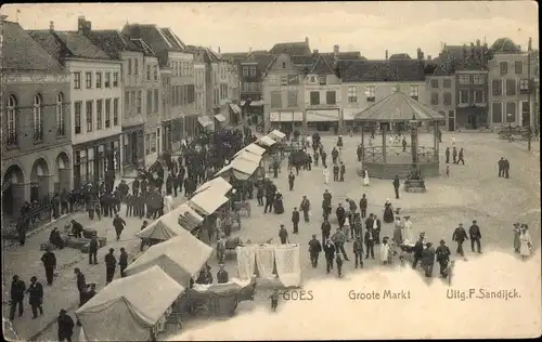 Ak Goes Zeeland Niederlande, Groote Markt