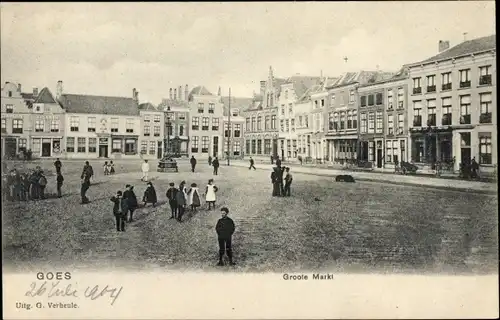 Ak Goes Zeeland Niederlande, Groote Markt