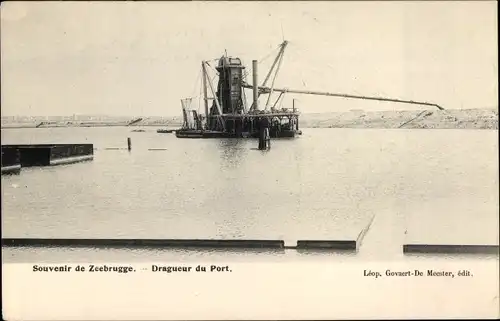 Ak Zeebrugge Westflandern, Drageur du Port