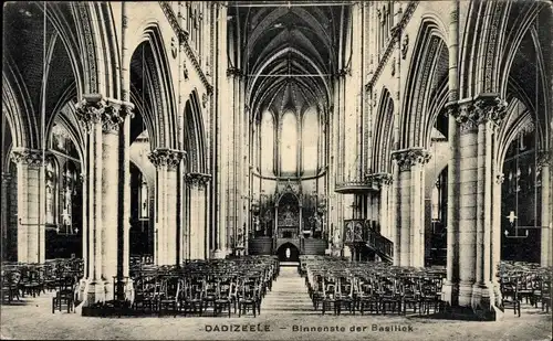 Ak Dadizele Dadizeele Moorslede Westflandern, Basilika, Innenansicht