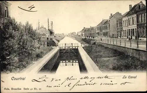 Ak Kortrijk Courtrai Westflandern, Kanal