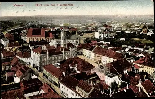 Ak Kamenz in Sachsen, Gesamtansicht, Hauptkirche