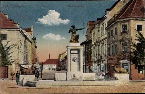 Ak Großenhain Sachsen, Marktbrunnen