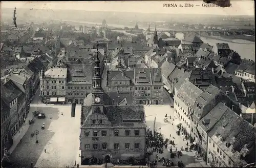 Ak Pirna an der Elbe, Panorama
