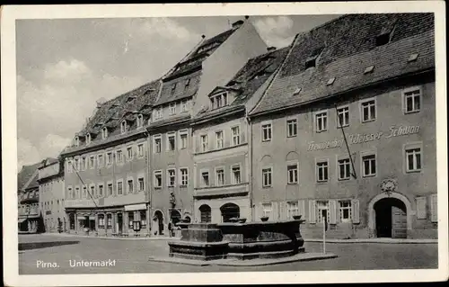 Ak Pirna Elbe, Gasthof Weisser Schwan am Untermarkt