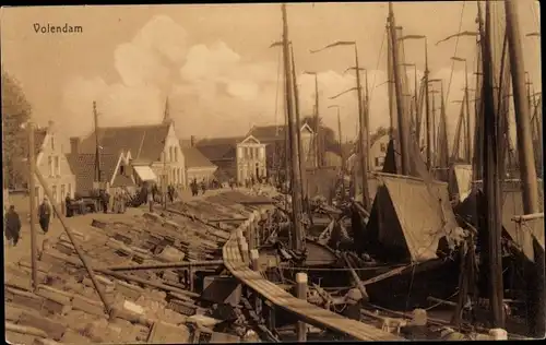 Ak Volendam Nordholland Niederlande, Hafen