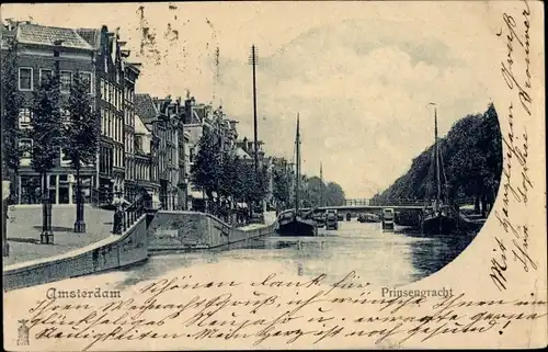 Ak Amsterdam Nordholland Niederlande, Prinsengracht