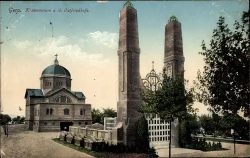 Ak Gera in Thüringen, Krematorium auf dem Ostfriedhof