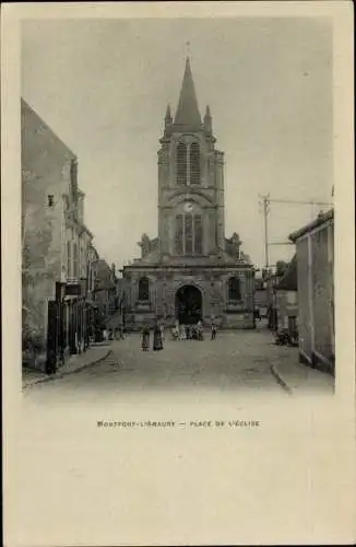 Ak Montfort l'Amaury Yvelines, Place de l'Eglise