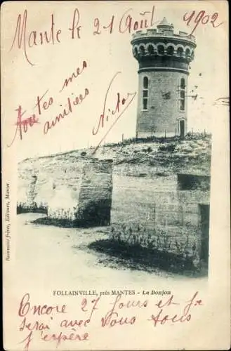 Ak Follainville Dennemont Yvelines, Le Donjon