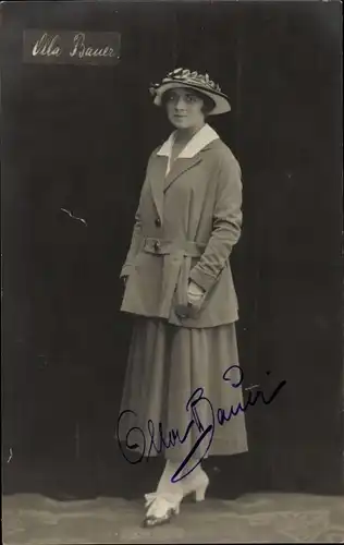 Ak Schauspielerin Olla Bauer, Portrait, Autogramm