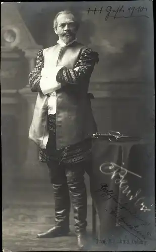 Ak Schauspieler Carl Theodor Bender, Portrait, Autogramm