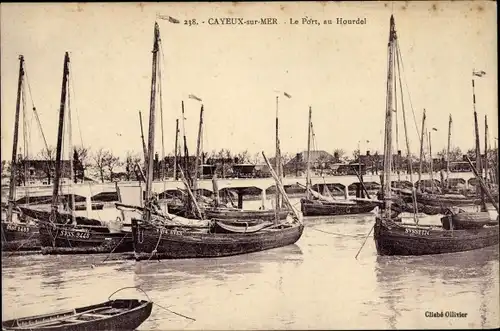 Ak Cayeux sur Mer Somme, Hafen, in Hourdel