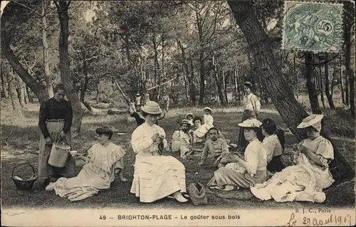 Ak Brighton Plage Cayeux Somme, Der Snack im Wald