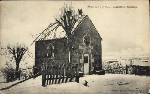 Postkarte Montigny-le-Roi Haute Marne, Kapelle Ste-Madeleine, Winter